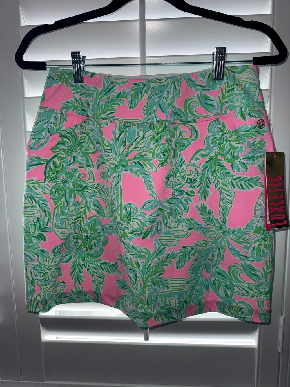Lilly Pulitzer Pink and Green Palm Print Skort